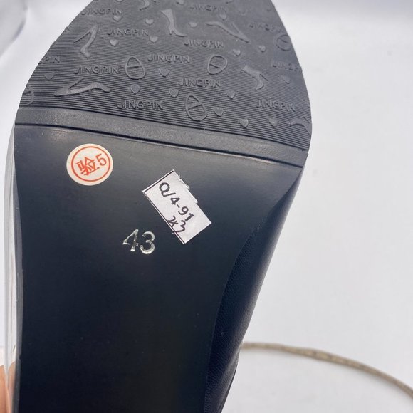 Black Clear PVC Pointy Toe Mules Slip On Sandals - Picture 9 of 9